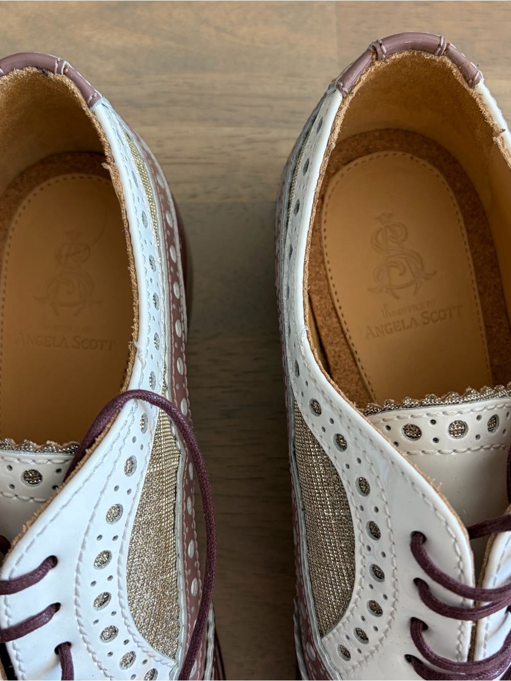 The Office of Angela Scott Mr. Doubt Brogues in Plum Size 38.5 - Picture 4 of 7